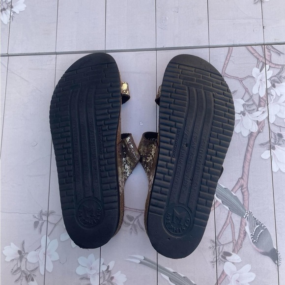 Mephisto Gold and Brown Sandals with Embellished Straps - Picture 2 of 4